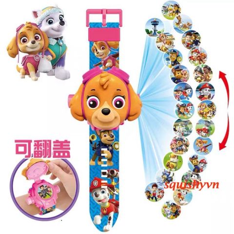 Đồng Hồ Chiếu Phim Hoạt Hình Paw Patrol 3D - Đồng Hồ Đồ Chơi Cho Bé, Món Quà Đáng Yêu, Giá Rẻ
