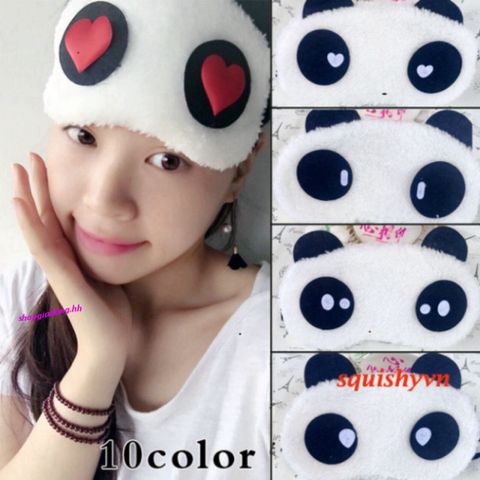 Miếng Bịt Mắt Ngủ Hình Panda - Vải Nhung Lông Dễ Thương, Phụ Kiện Thời Trang Hoạt Hình, Thoải Mái Cho Giấc Ngủ Ngon