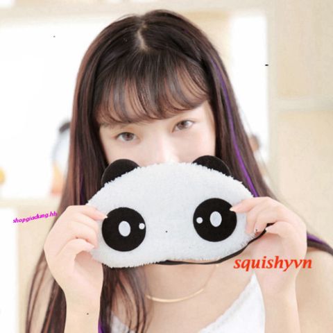 Miếng Bịt Mắt Ngủ Hình Panda - Vải Nhung Lông Dễ Thương, Phụ Kiện Thời Trang Hoạt Hình, Thoải Mái Cho Giấc Ngủ Ngon