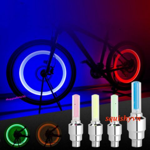 Bộ 2 Đèn Van Phát Sáng LED Cho Xe Đạp, Xe Máy, Ô Tô - Van Sáng Đẹp, Chống Nước, Pin Thay Thế, Tiết Kiệm Năng Lượng