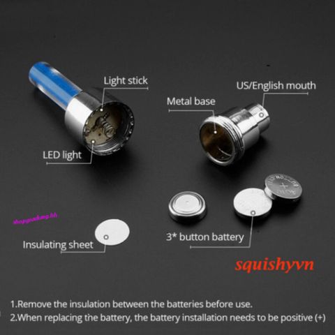 Bộ 2 Đèn Van Phát Sáng LED Cho Xe Đạp, Xe Máy, Ô Tô - Van Sáng Đẹp, Chống Nước, Pin Thay Thế, Tiết Kiệm Năng Lượng