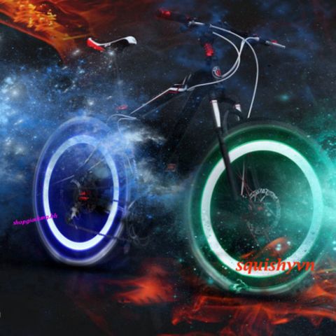 Bộ 2 Đèn Van Phát Sáng LED Cho Xe Đạp, Xe Máy, Ô Tô - Van Sáng Đẹp, Chống Nước, Pin Thay Thế, Tiết Kiệm Năng Lượng