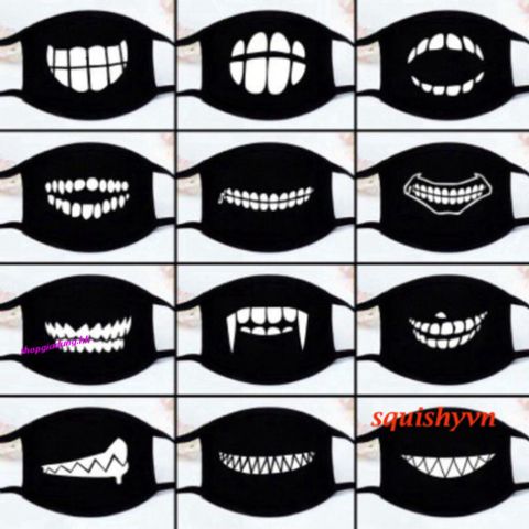 Khẩu Trang Chống Bụi Cotton Đen In Hình EXO, BTS, Hacker, Ngôi Sao - Phong Cách Thời Trang Cho Nam Nữ