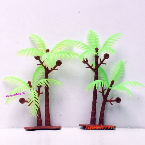 Cây Dừa Nhí Nhựa Tiểu Cảnh Hồ Cá Mini - Đồ Trang Trí Hồ Bể Cá Và Non Bộ 8-10cm, Quà Tặng Độc Đáo
