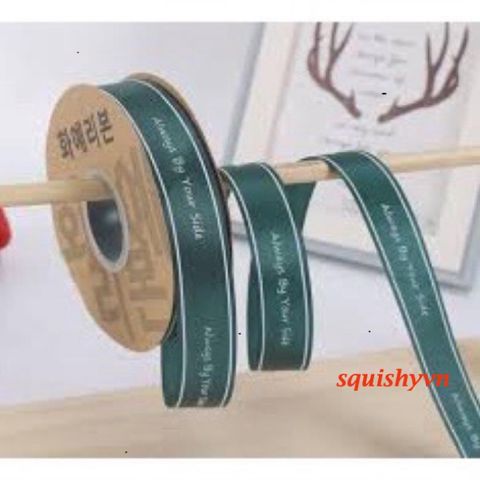 Cuộn Duy Băng In Chữ 2,5cm Dài 50m - Duy Băng Vải Lụa Thời Thượng Dùng Làm Nơ, Gói Quà, Trang Trí Hộp Hoa