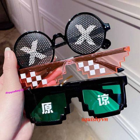 Kính Thug Life 6 Chấm Đa Màu - Kính Gương Thời Trang Minecraft Siêu Ngầu Cho Game Thủ