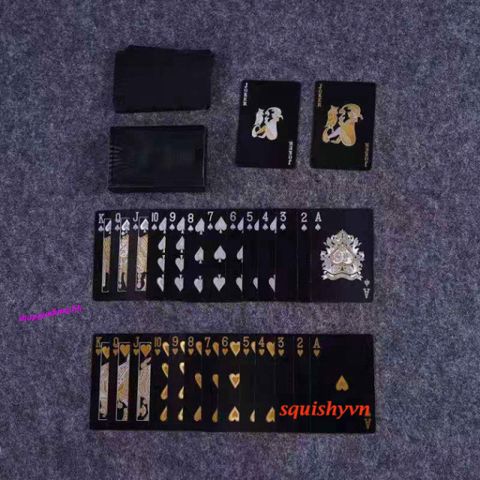 Bài Nhựa Eagle Cao Cấp Đen - Siêu Bền, Siêu Đàn Hồi, Chống Hút Nước, 52 Lá Bài + 2 Joker, Thích Hợp Để Trình Diễn Ảo Thuật