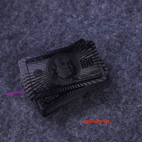 Bộ Bài Tây Poker Nhựa PVC Đen Cao Cấp Chống Giọt Nước - 54 Lá, Thiết Kế Sang Trọng Dành Cho Fan Game Poker