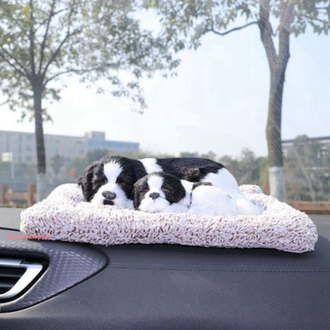 Mèo Vằn Xám Đế Hồng - Thú Bông Hấp Thụ Mùi Than Hoạt Tính Trang Trí Ô Tô và Phòng Làm Việc, Khử Độc Không Khí 28x20cm