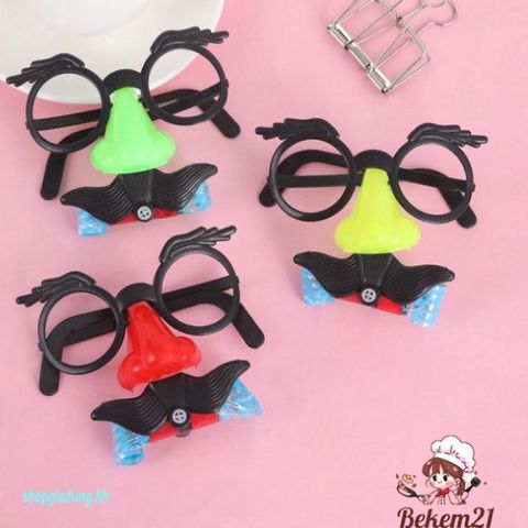 Bộ Hóa Trang Chú Hề Vui Nhộn - Mắt Kính, Mũi To & Râu Giả cho Tiệc Halloween và Sự Kiện Hóa Trang