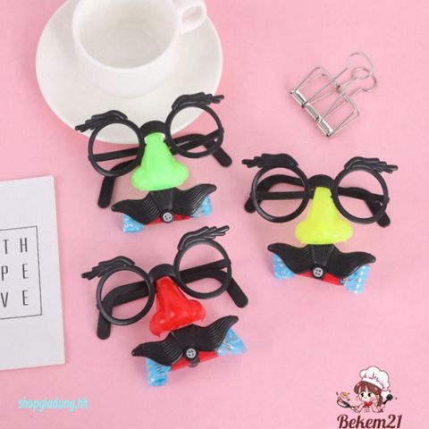 Bộ Hóa Trang Chú Hề Vui Nhộn - Mắt Kính, Mũi To & Râu Giả cho Tiệc Halloween và Sự Kiện Hóa Trang
