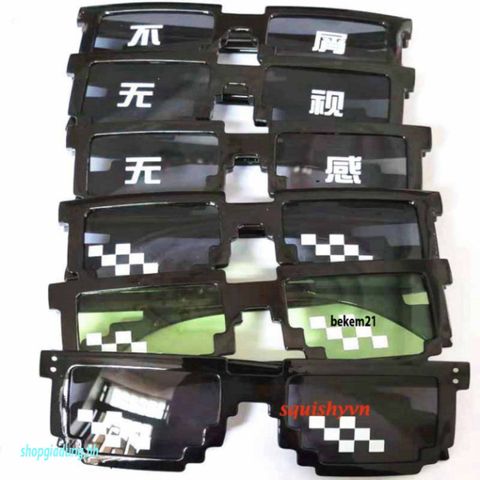 Kính Thug Life 6 Chấm Độc Đáo - Phụ Kiện Thời Trang Năng Động Dành Cho Gamer - Kính Minecraft Siêu Ngầu