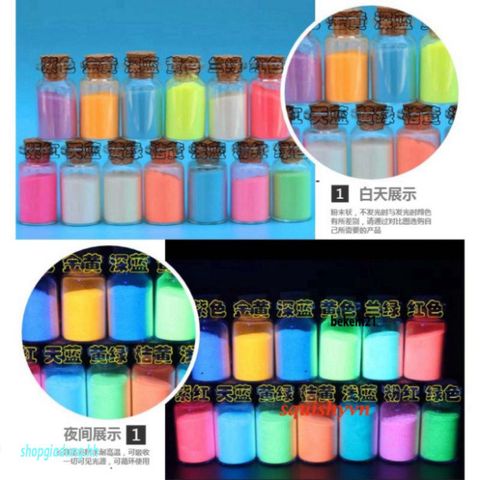 Bột Dạ Quang Siêu Sáng DIY 10g - Phát Sáng Trong Đêm, Trang Trí Nghệ Thuật, Dùng Cho Quần Áo, Giấy, Gỗ, và DIY