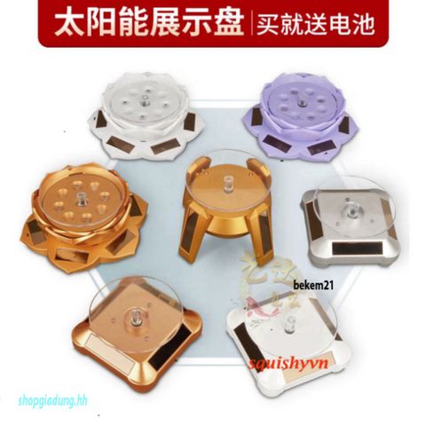Bàn Xoay Chụp Hình 360 Độ - Dùng Quay Video Sản Phẩm Tiết Kiệm Năng Lượng Mặt Trời, Chất Liệu ABS, Kích Thước 9cm
