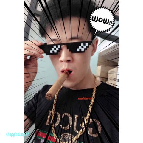 Mắt Kính Pixelated Thug Life Mosaic - Kính Chống UV400 Phong Cách Hip Hop Cho Nam Nữ - Thời Trang Độc Đáo