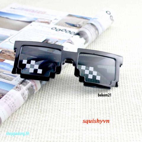 Mắt Kính Pixelated Thug Life Mosaic - Kính Chống UV400 Phong Cách Hip Hop Cho Nam Nữ - Thời Trang Độc Đáo