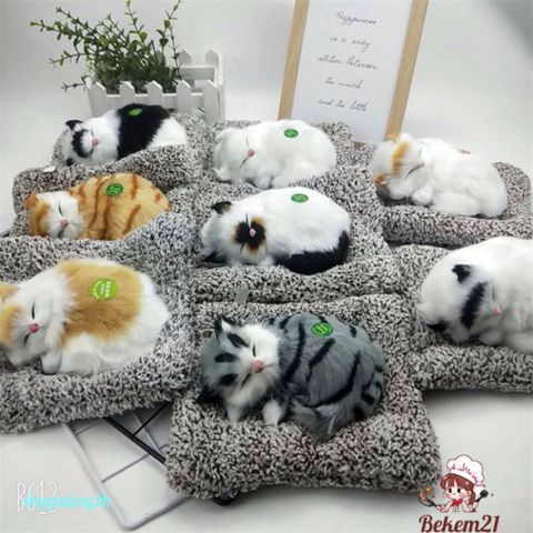 Mèo Trắng Bông Lông Mượt Lõi Than Hoạt Tính Khử Mùi Cho Taplo Ô Tô - Thú Bông Dễ Thương Trang Trí Xe Hơi