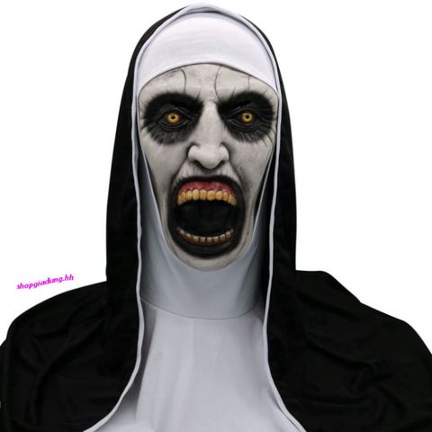 Mặt Nạ Cao Su Thiên Nhiên The Horror Nun - Đồ Hóa Trang Halloween Độc Đáo, Không Độc Hại, Thích Hợp Cho Tất Cả
