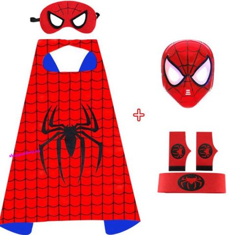 Bộ Trang Phục Giả Dạng Người Nhện Spiderman Cho Bé - Áo Choàng Và Mặt Nạ - Phù Hợp Cho Halloween Và Tiệc Ghi Hình