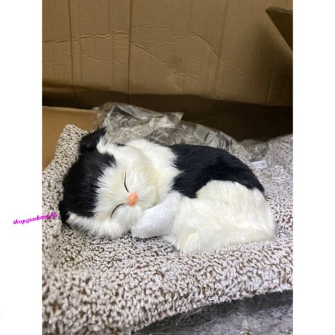 Mèo Đen Phối Trắng Thú Bông Lõi Than Hoạt Tính - Khử Mùi Ô Tô, Phụ Kiện Trang Trí Xe Hơi Dễ Thương cho Trẻ Em