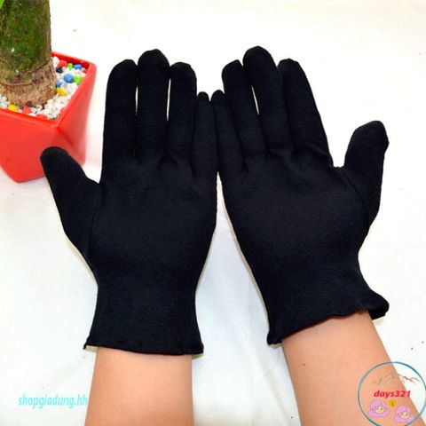 Găng Tay Vải Polyester Màu Đen - Phụ Kiện Thời Trang Dùng Trong Nghi Lễ và Bày Bán Vật Phẩm DIY, Co Giãn, Đẹp Mắt