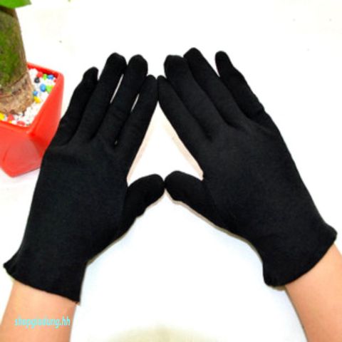 Găng Tay Vải Polyester Màu Đen - Phụ Kiện Thời Trang Dùng Trong Nghi Lễ và Bày Bán Vật Phẩm DIY, Co Giãn, Đẹp Mắt