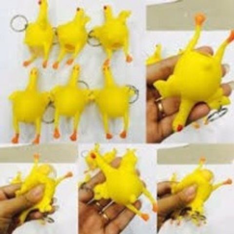 Móc Chìa Khóa Gà Đẻ Trứng Vàng - Phụ Kiện Dễ Thương, Đồ Trang Trí Gáo Bơm Độc Đáo, Quà Tặng Hài Hước