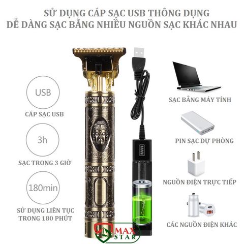 Tông Đơ Cắt Tóc Chuyên Nghiệp T9 Hình Phật - Máy Cắt Tóc Nam Cao Cấp, Bảo Hành Chính Hãng 3 Tháng, Đổi Mới 30 Ngày