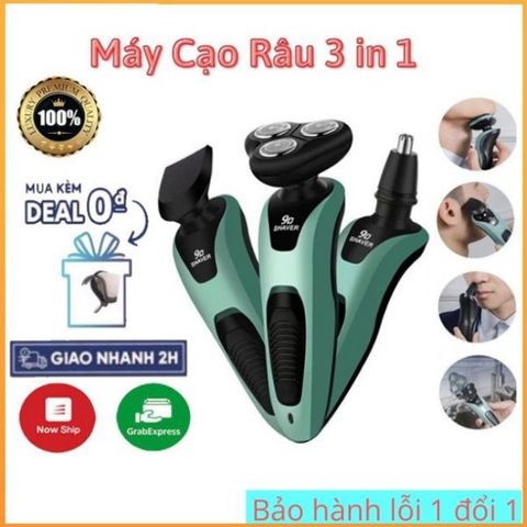 Máy Cạo Râu Nam Đa Năng SHAVER 9D - 3 Lưỡi Cạo Siêu Sạch, Sạc Điện, Chống Nước, Cạo Ướt Khô Tiện Lợi