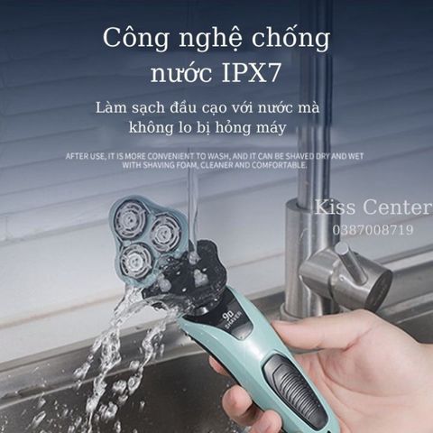 Máy Cạo Râu Nam Đa Năng SHAVER 9D - 3 Lưỡi Cạo Siêu Sạch, Sạc Điện, Chống Nước, Cạo Ướt Khô Tiện Lợi