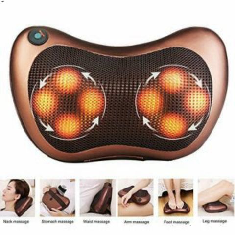 Gối Massage Hồng Ngoại Cao Cấp 12 Bi - Gối Chăm Sóc Sức Khỏe Đảo Chiều, Massage Thư Giãn Tại Nhà Và Ô Tô