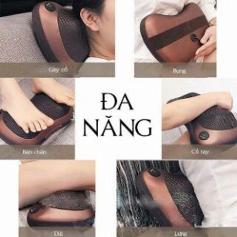 Gối Massage Hồng Ngoại Cao Cấp 12 Bi - Gối Chăm Sóc Sức Khỏe Đảo Chiều, Massage Thư Giãn Tại Nhà Và Ô Tô