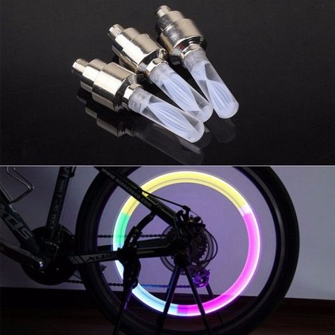 Đèn Led Gắn Van Bánh Xe Đạp, Xe Máy - Ánh Sáng Đẹp, An Toàn Khi Đi Đường Tối, Chống Thấm Nước, Dễ Dàng Lắp Đặt