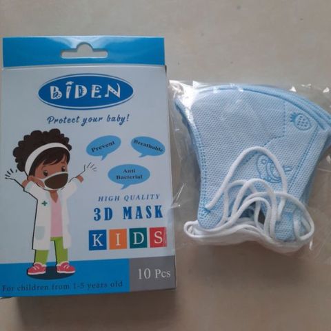 Khẩu Trang 3D Biden Cho Trẻ Em - Hộp 10 Cái Chất Liệu Mềm Mại, Kháng Khuẩn, Thoải Mái, Dễ Thở, An Toàn Cho Bé
