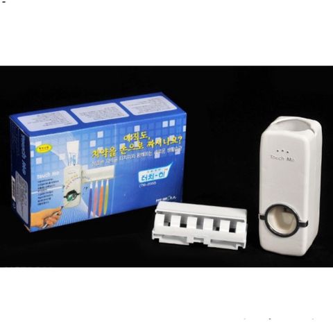 Bộ Nhả Kem Đánh Răng Tự Động Touch Me Hàn Quốc Kèm Giá Để Bàn Chải - Tiện Lợi và Gọn Gàng Cho Phòng Tắm