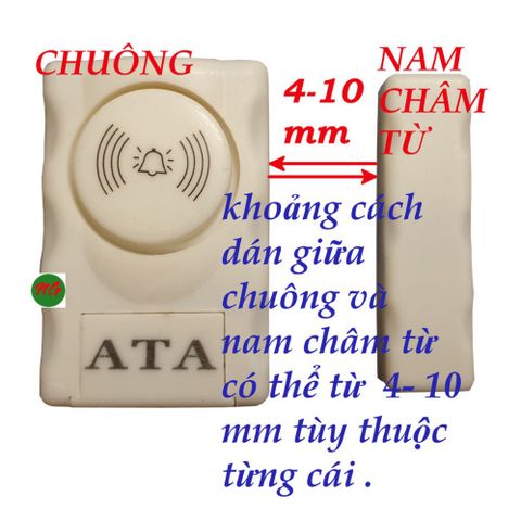 Bộ 2 Chuông Cửa Từ Báo Động Chống Trộm ATA AT-007 - Thiết Bị An Ninh Gia Đình, Bảo Hành 12 Tháng, Âm Thanh 105dB