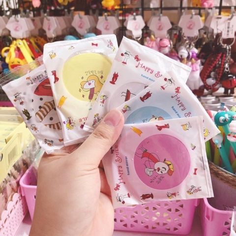 Gương Mini Cầm Tay Hàn Quốc Siêu Dễ Thương - Kích Thước Nhỏ Gọn, Tiện Dụng, Phụ Kiện Thời Trang Cho Nữ