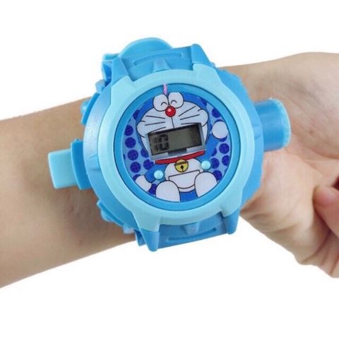 Đồng Hồ Chiếu Hình 3D Mèo Máy Đôrêmon - Quà Tặng Dành Cho Trẻ Em, Đồng Hồ Chương Trình Hoạt Hình Vui Nhộn, An Toàn Cho Bé