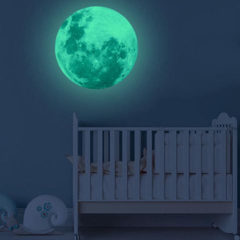 Tranh Dán Tường Dạ Quang Hình Mặt Trăng Siêu Sáng - Sản Phẩm Trang Trí Độc Đáo Cho Phòng Ngủ Trẻ Em