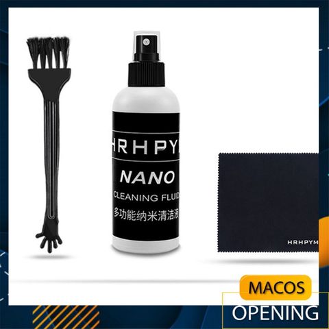 Bộ vệ sinh laptop, iPad, máy ảnh 3 món tiện lợi - Dung dịch nano-silver an toàn, chổi quét và khăn mịn - Kit vệ sinh đa năng