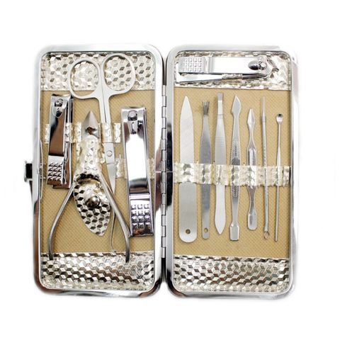 Bộ Dụng Cụ Chăm Sóc Móng Tay Cao Cấp 9 Món & 12 Món Màu Gold - Bấm, Cắt, Dũa, Lấy Ráy Tai, Que Nặn Mụn Sang Trọng, Tiện Lợi