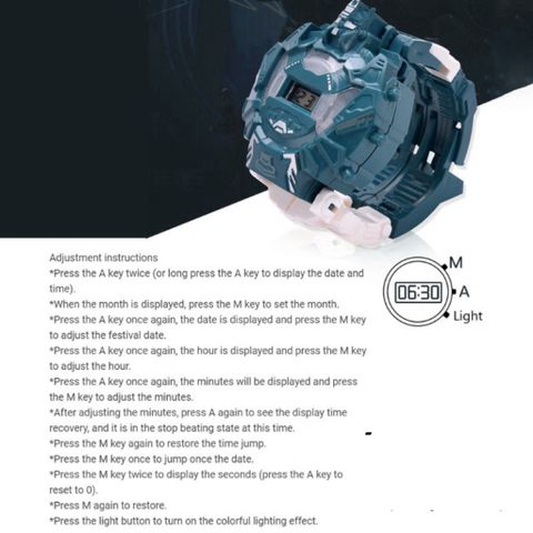 Đồng Hồ Đeo Tay Điện Tử 2 Trong 1 Hình Robot Luminous Thông Minh Dành Cho Trẻ Em - Quà Tặng Độc Đáo Cho Bé Trai, Bé Gái