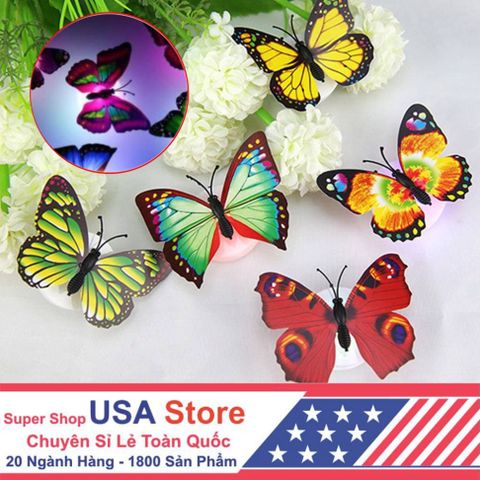 Đèn Led Hình Bướm 3D Dán Tường Trang Trí - Đèn Ngủ Phát Sáng Đổi Màu Xinh Xắn Cho Phòng Ngủ và Trang Trí Nhà Cửa