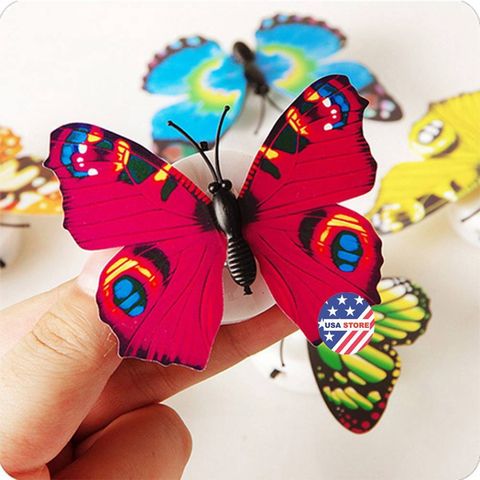Đèn Led Hình Bướm 3D Dán Tường Trang Trí - Đèn Ngủ Phát Sáng Đổi Màu Xinh Xắn Cho Phòng Ngủ và Trang Trí Nhà Cửa