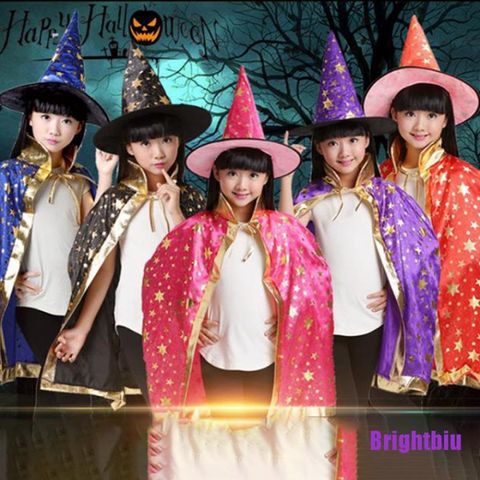 Bộ 2 Áo Choàng Phù Thủy và Mũ Hóa Trang Halloween Cho Bé - Trang Phục Ma Quái Đẹp, Tự Tin Thể Hiện Phong Cách Huyền Bí