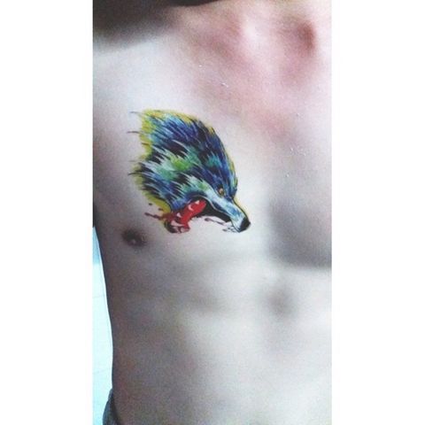 Hình Xăm Dán Nam Tatoo Đầu Sói 15 x 21 cm - Hình Xăm Tạm Thời Độc Đáo, Dễ Sử Dụng, Không Đau