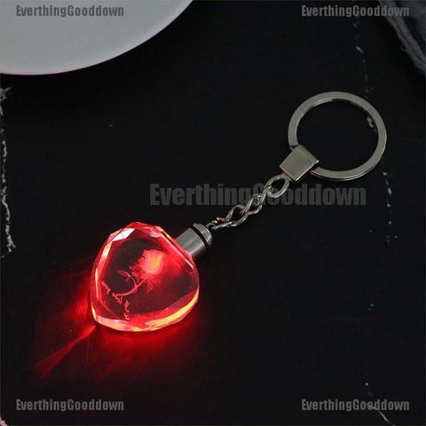 Móc Khóa Hình Hoa Hồng Đèn LED Nhiều Màu Sắc - Phụ Kiện Thời Trang Tỏa Sáng Tình Yêu, Quà Tặng Độc Đáo
