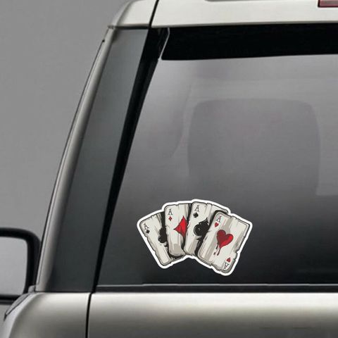 Miếng Dán Trang Trí Xe Ô Tô Hình Bài Poker - Miếng Dán Chống Nước, Nắng, Thân Thiện với Sơn Xe, Quà Tặng Độc Đáo cho Tài Xế