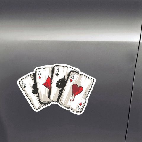 Miếng Dán Trang Trí Xe Ô Tô Hình Bài Poker - Miếng Dán Chống Nước, Nắng, Thân Thiện với Sơn Xe, Quà Tặng Độc Đáo cho Tài Xế