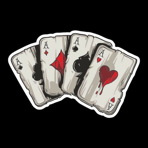 Miếng Dán Trang Trí Xe Ô Tô Hình Bài Poker - Miếng Dán Chống Nước, Nắng, Thân Thiện với Sơn Xe, Quà Tặng Độc Đáo cho Tài Xế